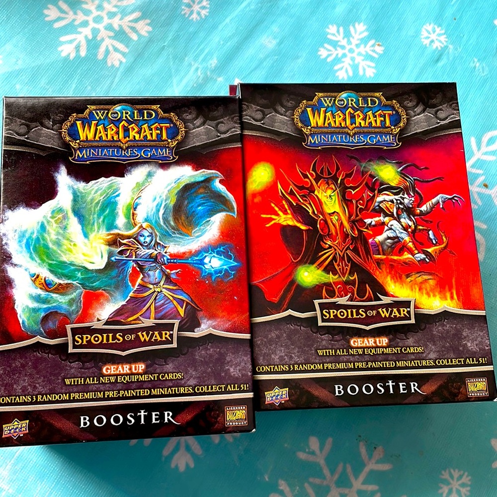 Upper Deck World of Warcraft Miniatures Game Spoils of War Booster Pack - 2 box